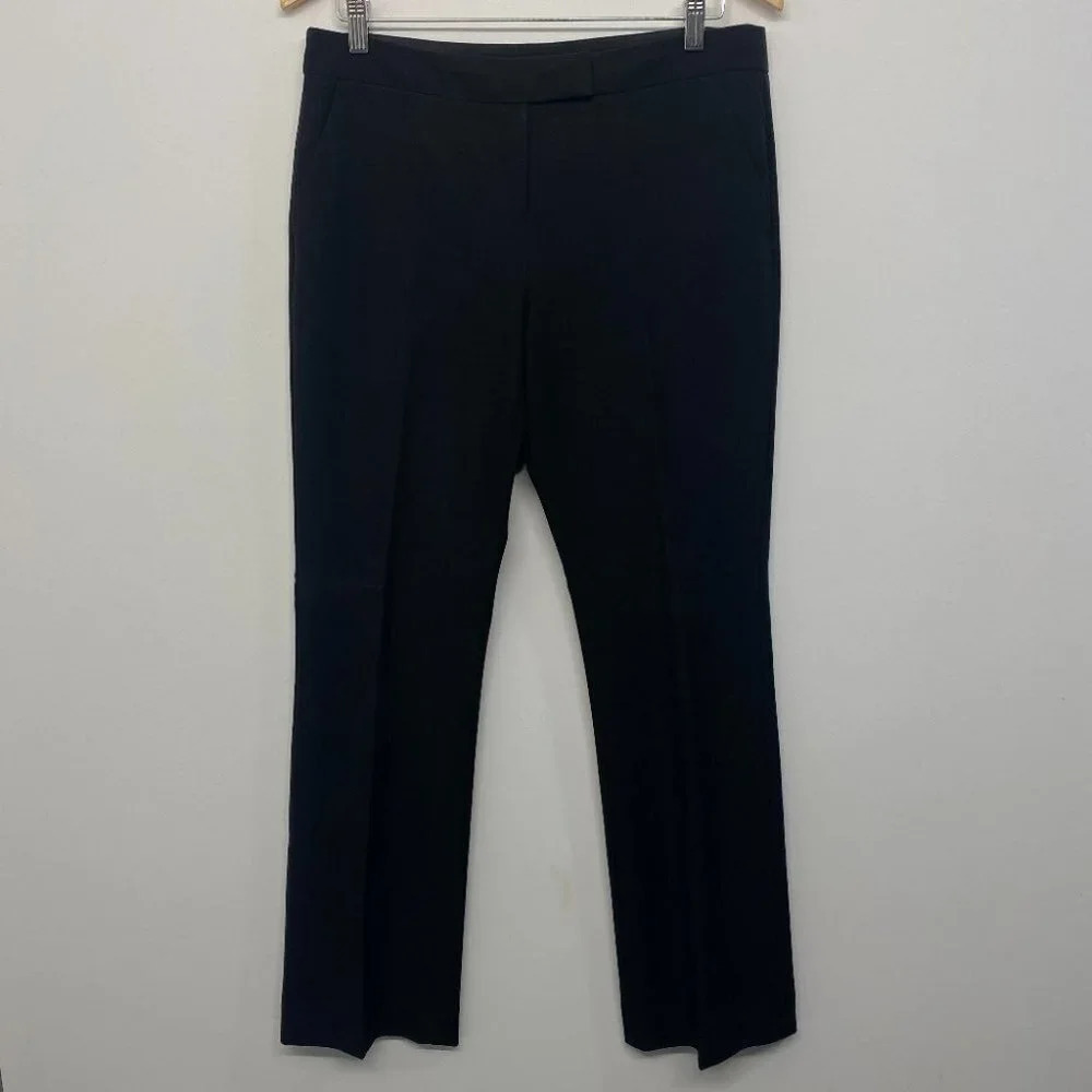 Anne Klein The Executive Wide Leg‎ Black Trouser Pants Women's 8P